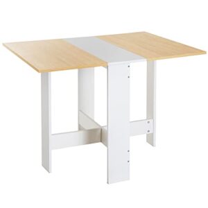 HOMCOM Mesa Plegable Comedor, Mesa Cocina Plegable, Alas