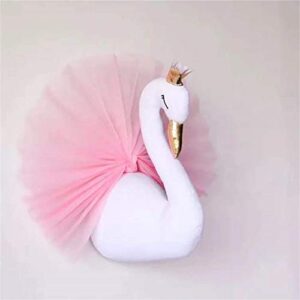 Adorno colgar pared forma cabeza cisne corona dorada vestido