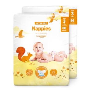 Amazon Pañales ultra-secos Talla 3 (4-9 kg), Con canales,