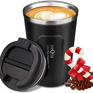 eeQiu Taza café Llevar 13oz 100% Prueba Fugas Viaje Acero