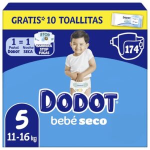 Dodot Pañales Bebé-Seco, Talla 5 (11-16 kg), 174 Pañales 1