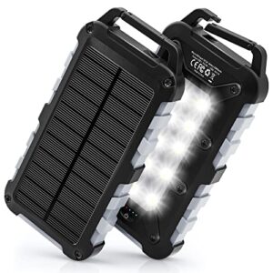 RYOKO Batería externa solar 20 000 mAh, carga rápida 2 2,1