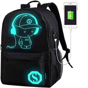 AukCherie Anime Galaxy Mochila Luminosa, Mochila Escolar USB